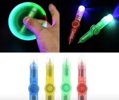 LED Fidget Spinner Pen - Glow In The Dark / Light Up - Kids Spinning Spin Toy • £4.50