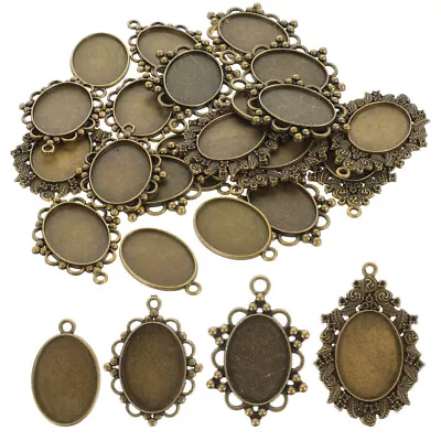 20pcs Pendant Pendant Trays Epoxy Jewelry Bezel Blanks Metal Pendant Trays • $9.92