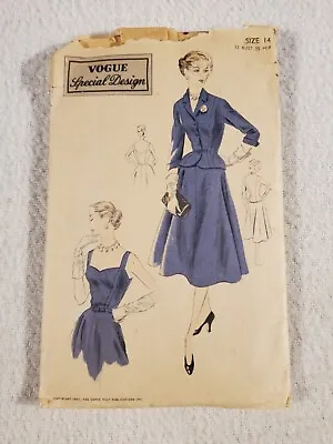 1951 Vogue Special Design Sewing Pattern S-4229 Dress & Jacket Size 14 32B 35H • $39.95