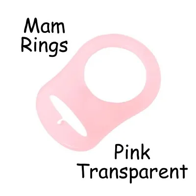 10 MAM Ring Button Style Dummy Pacifier Clip Adapter - Pink Transparent Silicone • $7.60