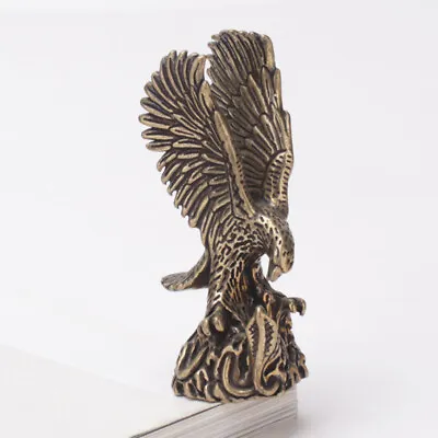 Bronze Flying Eagle Statue Brass Miniatures Figures Home Decorations Cra^^u • £5.28