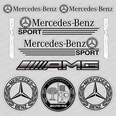 For Car Merceds AMG Racing Sport Sticker 3D Decal Stripes Logo Decoration • $9.99