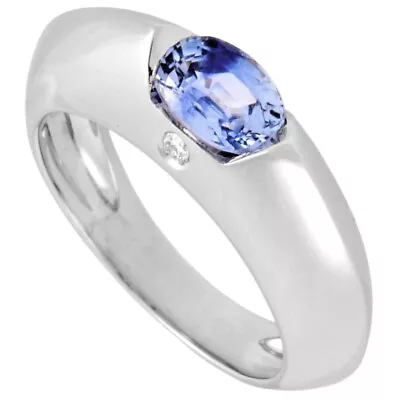 Piaget Vintage 1998 Aura Blue Sapphire Diamond 18k White Gold Ring US 7.5 RARE • $1750
