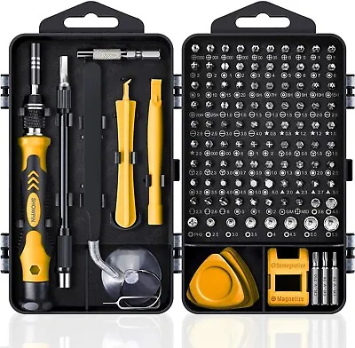 115 In 1 Precision Yellow Screwdriver Set Computer Pc Mobile Phone Laptop Etc • £11.85