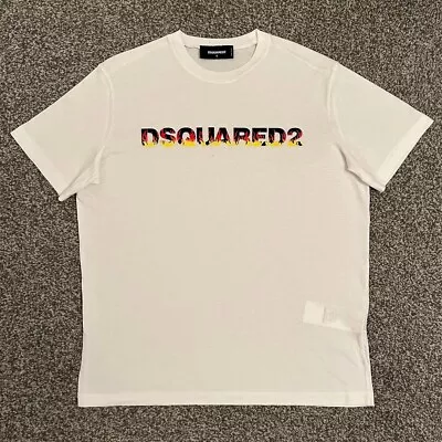 Dsquared2 Flame T-shirt In White 100% Authentic • £75