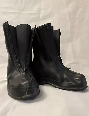 German Army Rubber Over Shoes Boots NBC Galoshes With Zip Military Surplus • £9.99