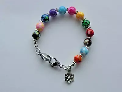 Watercolor Beads Colorful Medical Alert Id Replacement Bracelet 6.5  Pick Length • $6.99