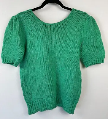 Vintage 70s Rosanna Green Shirt Women's Clothing Medium USA Union Made • $68.39
