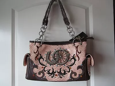 Tan/brown Wagon Wheel & Horse Shoe Shoulder Bag - Handbag - Conceal Carry • $29.71