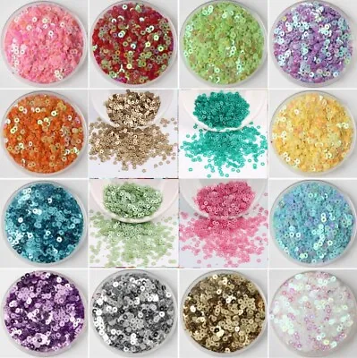 £2.25 • Buy 75 COLOURS - 2000 Round 3MM Loose Sequins Flat Sewing Crafts Trim Costume 1428