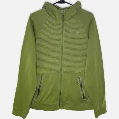 The North Face Men Sweatshirt Small Green Quilted Stretch Hooded Full Zip Hoodie • $14.94