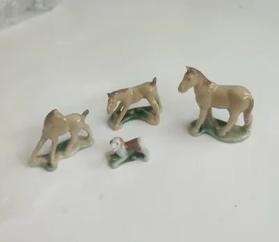 Wade Whimsies Set Five Horses X 3 Plus Dog • £18