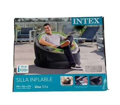 Intex Empire Inflatable Blow Up Lounge Dorm Camping Chair For Adults Lime Green • £43.37