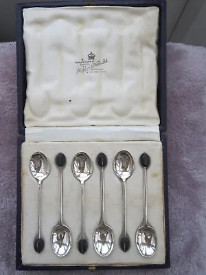 Mappin And Webb Sterling Solid Silver Coffee Bean Spoons 925 Vintage 1926 M&W • £80