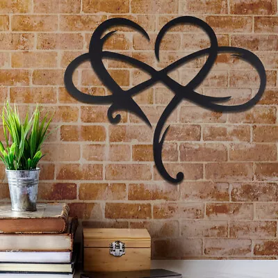 Metal Wall Art Infinity Heart Shaped Hanging Love Sign Ornaments Home Decor CO • £7.96