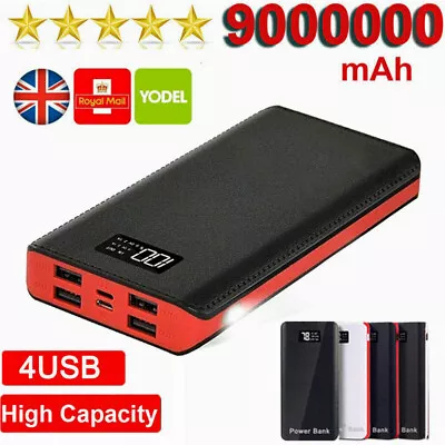 9000000mAh Portable Power Bank Fast Charger Battery Pack 4 USB For Mobile Phone • £16.99