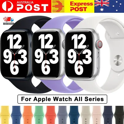 $4.99 • Buy Apple Watch IWatch Sports Band Strap Series 9 SE 8 7 6 5 4  38 40 41 42 44 45 49