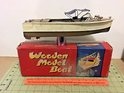 Vintage Wood Toy Battery Powered Boat Untested NO RESERVE • $219.95