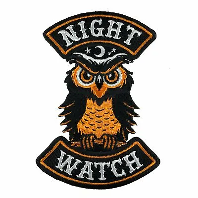 $9.50 • Buy Night Watch Owl Halloween Motorcycle Club Biker Embroidered Patch