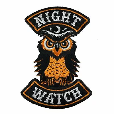 $9.50 • Buy Night Watch Owl Halloween Motorcycle Club Biker Embroidered Patch