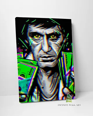 3D Scarface Al Pacino Canvas Art Wall Art Mafia Gangster Print Canvas Decor-E211 • £65.79