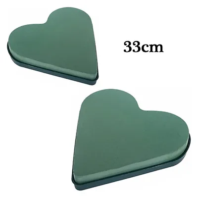 Funeral Foam Love Heart - Wet Memorial Flower Tribute Plastic Backed Oasis 33cm • £15.99