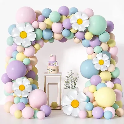 $23.99 • Buy Daisy Flower Balloon Garland Arch Kit, Pastel Pink Blue Purple Balloon For Baby