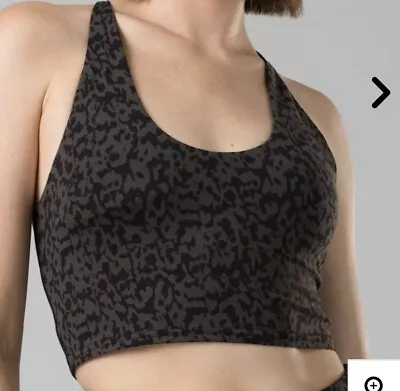 Prana XL Chakara Crop Top UPF 50+ Adjustable Dark Iron Wild  NWT • $30