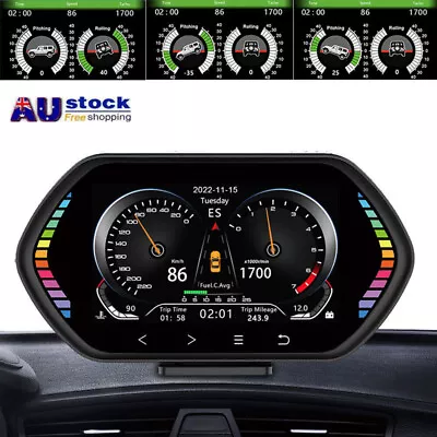 OBD2+GPS HUD Head Up Display Gauge Car Digital Speedometer Water Oil Temp Alarm • $128.99