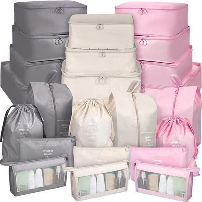 $10.99 • Buy 8PCS Packing Cubes Travel Clothes Suitcase Storage Bag Pouches Luggage Organiser