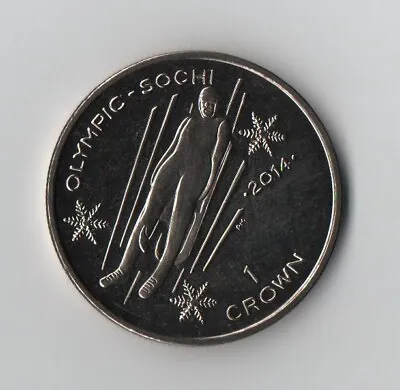 World Coins Isle Of Man 1 Crown 2014 UNC SOCHI OLUMPIC Luge • $19.99