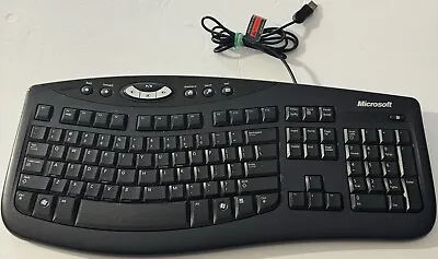 Microsoft Comfort Curve Keyboard 2000 V1.0 Wired Tested Works Ergonomic QWERTY • $18.68