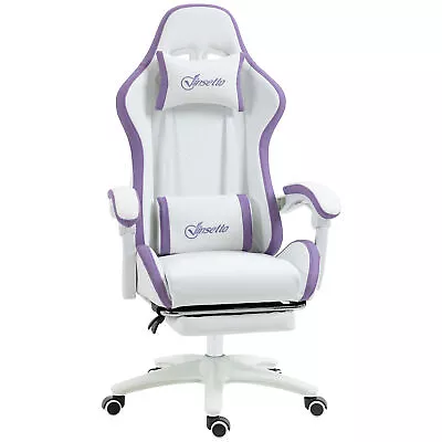 Vinsetto Padded Racing Style Gaming Chair W/ Reclining Function Footrest- Purple • £105.99