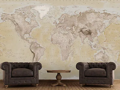 Wall Mural Wallpaper 315x232cm Political Map Of The World Home Walls Photo Decor • $55.94