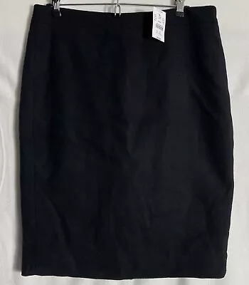 NEW J Crew Skirt Womens Size 8 Black Wool Midi Back Zip Lined Pencil Straight • $29.99