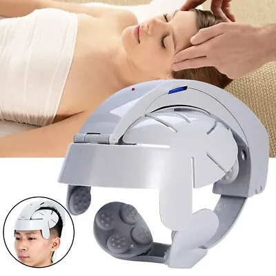 Head Massager Helmet Scalp Brain Relax Electric Vibration Acupuncture Machine • $39.51