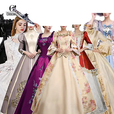 Ladies Medieval Renaissance Victorian Dresses Masquerade Costume Queen Ball Gown • $126.47