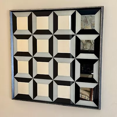 Turner Mfg Co Chicago Op Art Wall Mirror By Verner Panton In Black&White Square • $1999