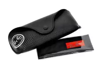 Ray Ban Carbon Fibre Leather Style Sunglasses Case With Cleaning Cloth • $7.98