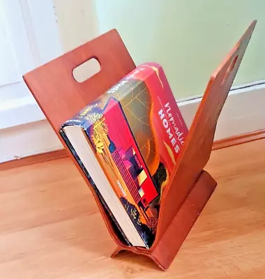 £9.99 • Buy Vintage Teak Plywood Mid Century Modern Magazine And Book Rack