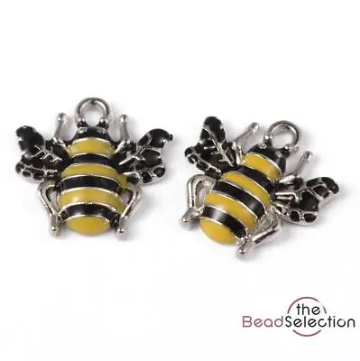 £3.59 • Buy 5 ENAMEL BUMBLE BEE CHARMS PENDANT 18mm TOP QUALITY C109