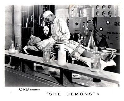 $41.37 • Buy She Demons Original Lobby Card Irish McCalla Strapped To Laboratory Table 1958