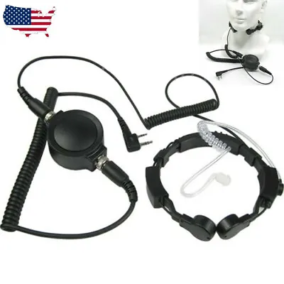 FBI Heavy Duty Military Tactical Throat Mic Headset For BAOFENG UV-B5 UV-B6 UV5X • $37.98