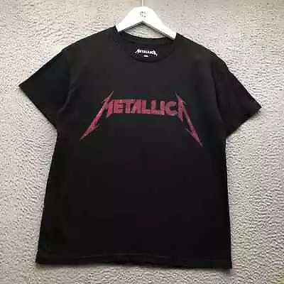 Metallica Music T-Shirt Women's Large L Short Sleeve Crew Neck Graphic Black Re • $14.99