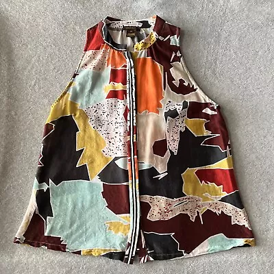 Anthropologie Vineet Bahl Top Women’s XS Colorful Abstract Print Button Down • $18.70