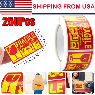 250Pcs/Roll  Handle With Care Fragile Do Not Stack Or Drop Warning Label Sticker • $7.50
