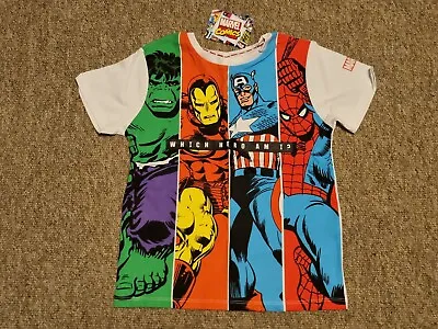 MARVEL Boys AVENGERS T.Shirt Age 7-8 Years BNWT Bz • £7.99