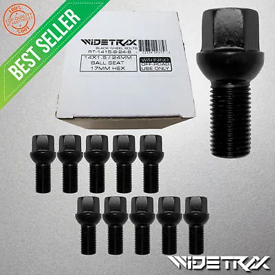 10pc 14x1.5 Black Wheel Lug Bolts Studs Locks 24mm Shank For Mercedes Audi VW • $28.05