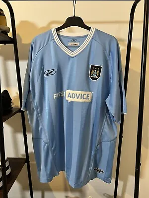 Vintage Manchester City 2003-04 Reebok Home Shirt XXL Genuine #9 Wanchope VGC • £58.99