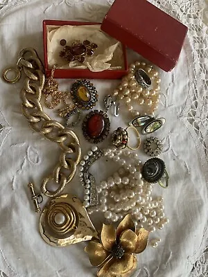 £12.99 • Buy Collection Vintage 1950s/60s /70s Crystal Costume Jewellery Lot Spares/ Repairs